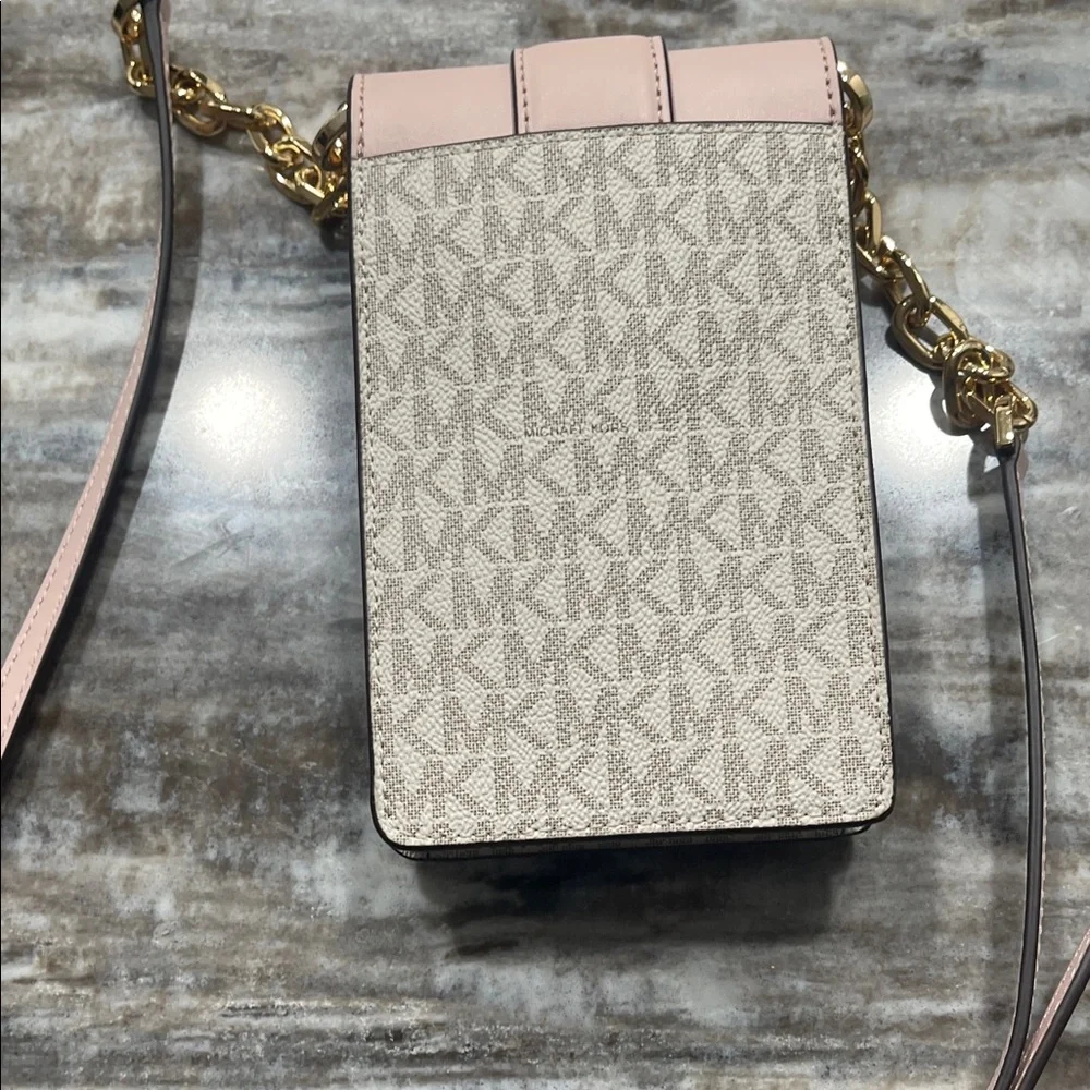 Michael Kors Pink and Cream Phone Crossbody - Picture 2 of 5